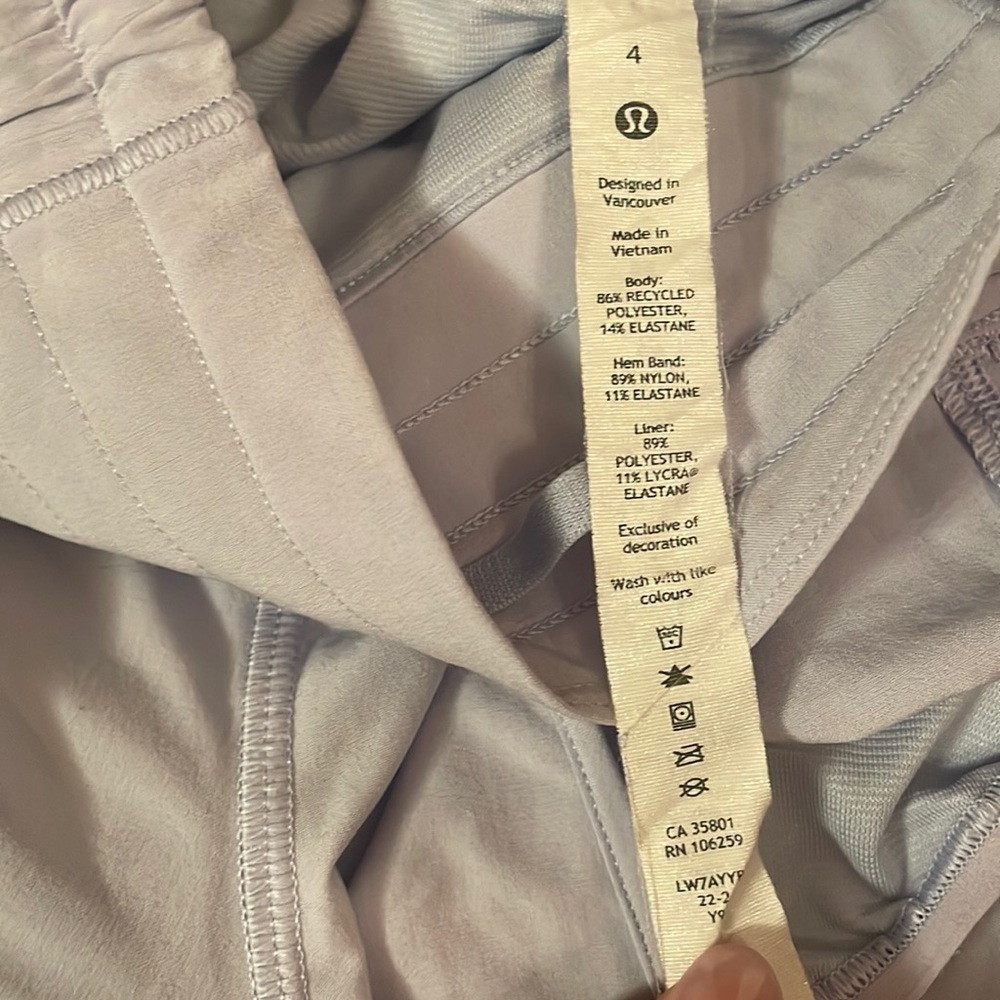 Lululemon Pastel Blue Hotty Hot High Rise Lined Short 2.5” - Picture 4 of 4